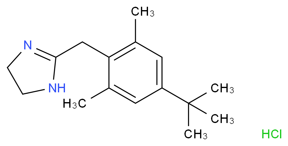 2-(4-tert-Butyl-2,6-dimethylbenzyl)-4,5-dihydro-1H-imidazole hydrochloride_分子结构_CAS_1218-35-5)