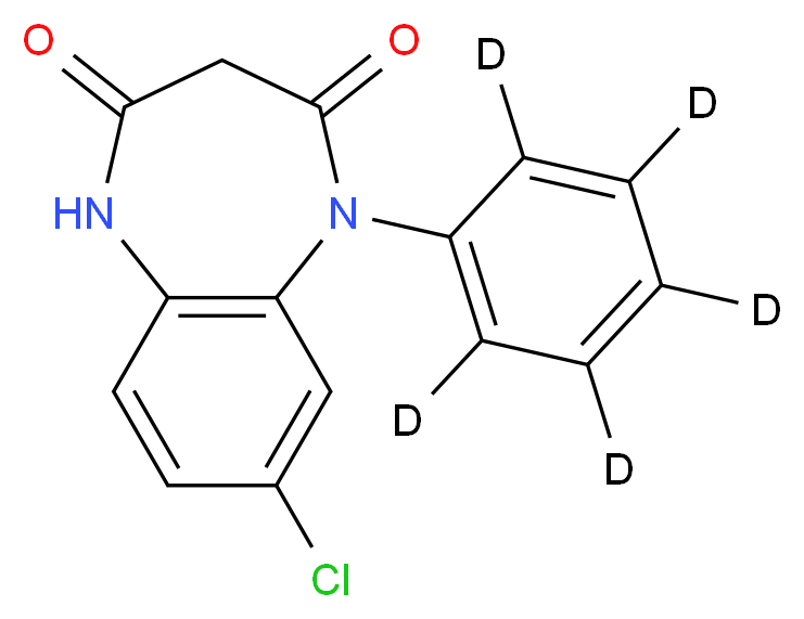 8-chloro-1-(<sup>2</sup>H<sub>5</sub>)phenyl-2,3,4,5-tetrahydro-1H-1,5-benzodiazepine-2,4-dione_分子结构_CAS_129973-75-7