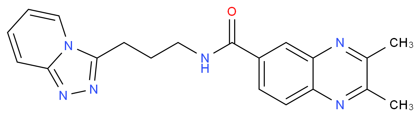 2,3-dimethyl-N-(3-[1,2,4]triazolo[4,3-a]pyridin-3-ylpropyl)-6-quinoxalinecarboxamide_分子结构_CAS_)