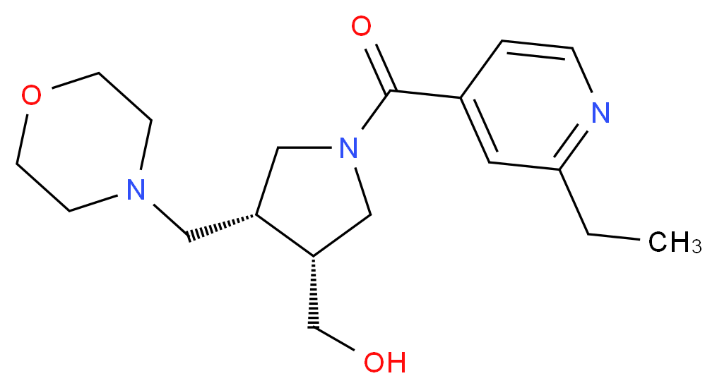 [(3R*,4R*)-1-(2-ethylisonicotinoyl)-4-(4-morpholinylmethyl)-3-pyrrolidinyl]methanol_分子结构_CAS_)