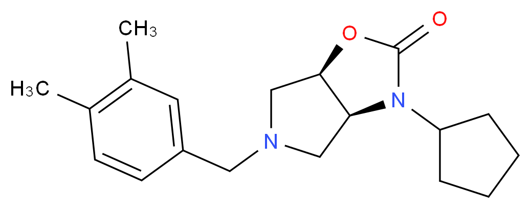 (3aS*,6aR*)-3-cyclopentyl-5-(3,4-dimethylbenzyl)hexahydro-2H-pyrrolo[3,4-d][1,3]oxazol-2-one_分子结构_CAS_)