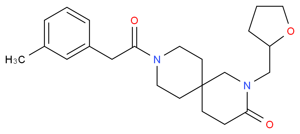 9-[(3-methylphenyl)acetyl]-2-(tetrahydrofuran-2-ylmethyl)-2,9-diazaspiro[5.5]undecan-3-one_分子结构_CAS_)