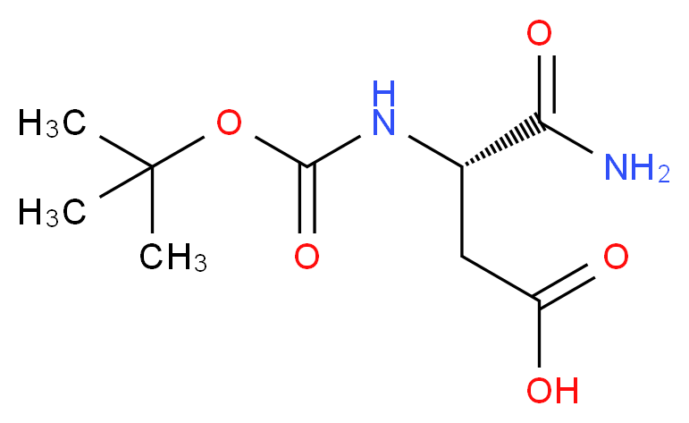 (3S)-3-{[(tert-butoxy)carbonyl]amino}-3-carbamoylpropanoic acid_分子结构_CAS_74244-17-0