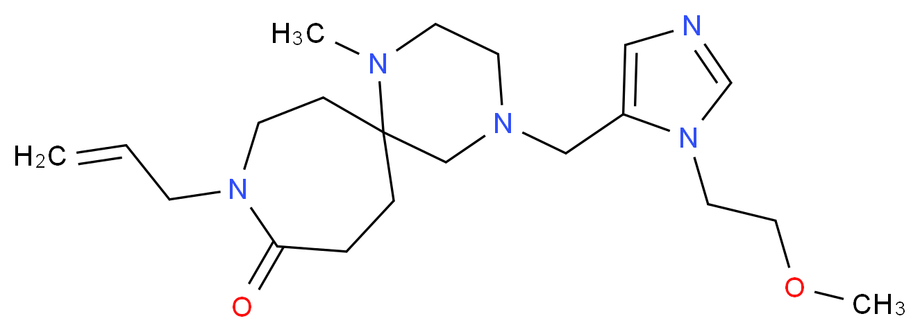 9-allyl-4-{[1-(2-methoxyethyl)-1H-imidazol-5-yl]methyl}-1-methyl-1,4,9-triazaspiro[5.6]dodecan-10-one_分子结构_CAS_)