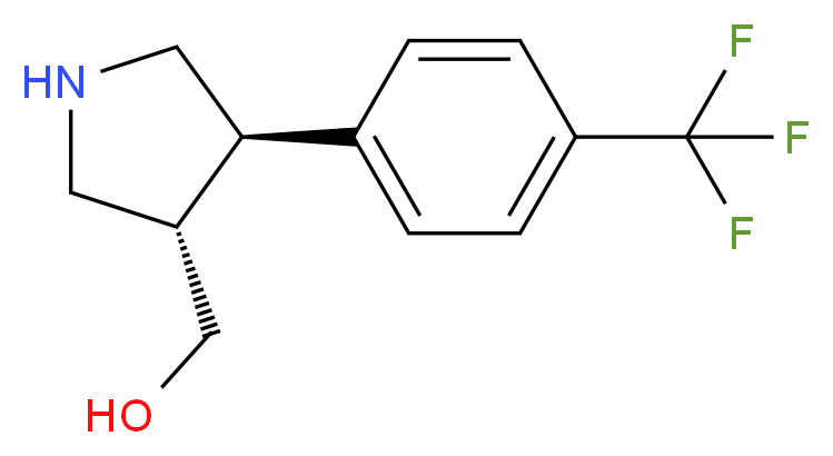 [(3S,4R)-4-[4-(trifluoromethyl)phenyl]pyrrolidin-3-yl]methanol_分子结构_CAS_1260595-36-5