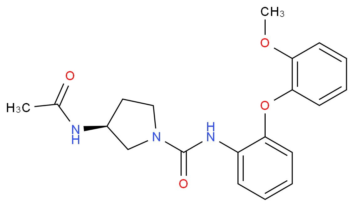 (3S)-3-(acetylamino)-N-[2-(2-methoxyphenoxy)phenyl]pyrrolidine-1-carboxamide_分子结构_CAS_)