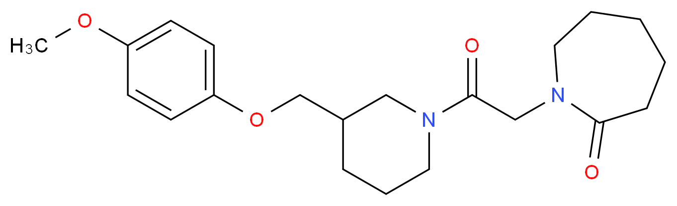 1-(2-{3-[(4-methoxyphenoxy)methyl]-1-piperidinyl}-2-oxoethyl)-2-azepanone_分子结构_CAS_)