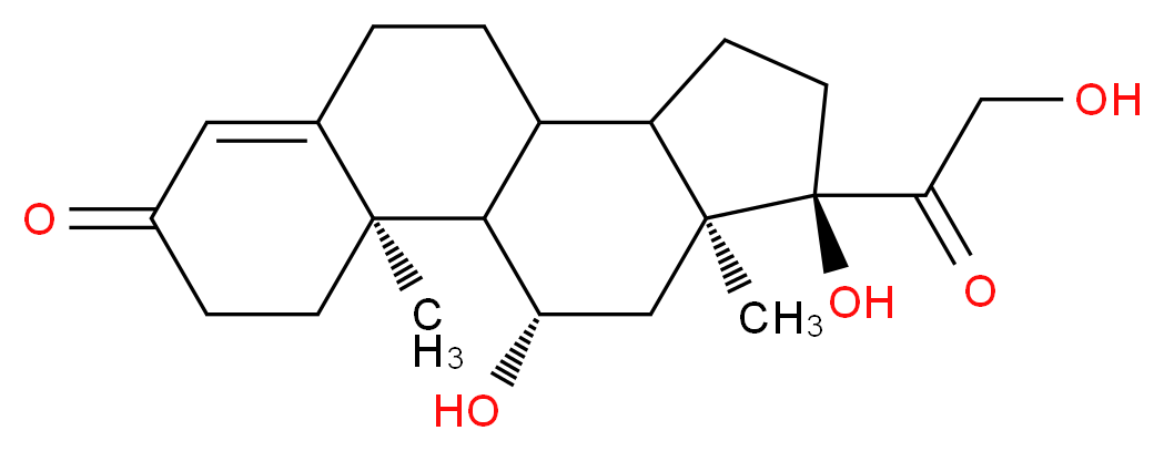 (2R,14R,15S,17S)-14,17-dihydroxy-14-(2-hydroxyacetyl)-2,15-dimethyltetracyclo[8.7.0.0<sup>2</sup>,<sup>7</sup>.0<sup>1</sup><sup>1</sup>,<sup>1</sup><sup>5</sup>]heptadec-6-en-5-one_分子结构_CAS_50-23-7