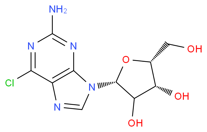 2-Amino-6-chloropurine-9-β-D-riboside_分子结构_CAS_2004-07-1)