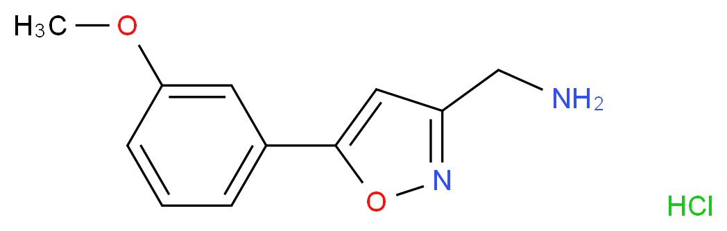 {[5-(3-Methoxyphenyl)isoxazol-3-yl]methyl}amine hydrochloride_分子结构_CAS_1018605-16-7)