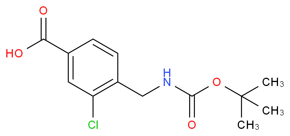 4-(BOC-AMINO)METHYL-3-CHLORO-BENZOIC ACID_分子结构_CAS_165528-69-8)