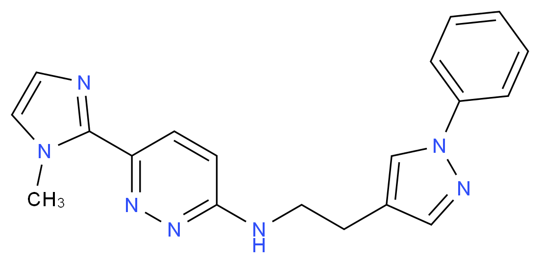 6-(1-methyl-1H-imidazol-2-yl)-N-[2-(1-phenyl-1H-pyrazol-4-yl)ethyl]pyridazin-3-amine_分子结构_CAS_)