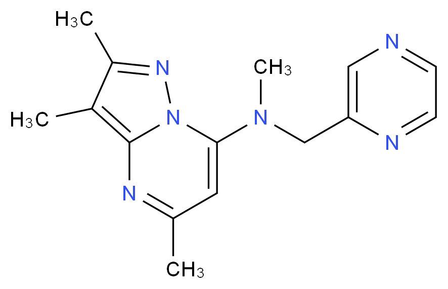 N,2,3,5-tetramethyl-N-(pyrazin-2-ylmethyl)pyrazolo[1,5-a]pyrimidin-7-amine_分子结构_CAS_)