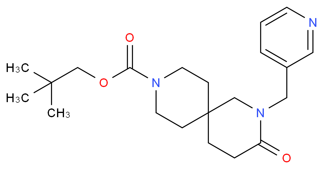 2,2-dimethylpropyl 3-oxo-2-(pyridin-3-ylmethyl)-2,9-diazaspiro[5.5]undecane-9-carboxylate_分子结构_CAS_)