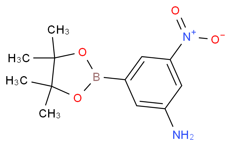3-氨基-5-硝基苯硼酸频哪酯_分子结构_CAS_871329-51-0)