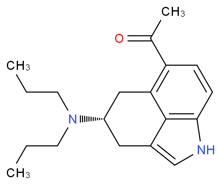 1-[(6R)-6-(dipropylamino)-2-azatricyclo[6.3.1.0<sup>4</sup>,<sup>1</sup><sup>2</sup>]dodeca-1(11),3,8(12),9-tetraen-9-yl]ethan-1-one_分子结构_CAS_141318-62-9