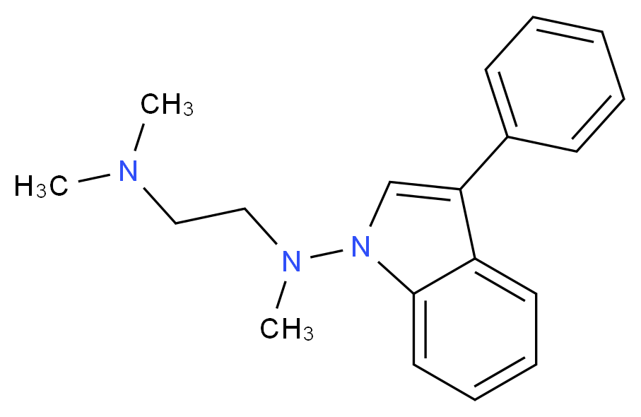 N-[2-(dimethylamino)ethyl]-N-methyl-3-phenyl-1H-indol-1-amine_分子结构_CAS_60662-16-0