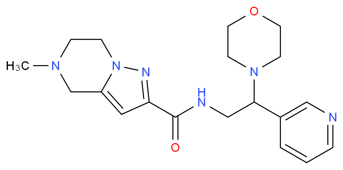 5-methyl-N-(2-morpholin-4-yl-2-pyridin-3-ylethyl)-4,5,6,7-tetrahydropyrazolo[1,5-a]pyrazine-2-carboxamide_分子结构_CAS_)