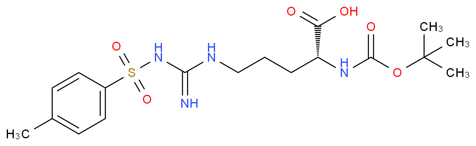 (2R)-2-{[(tert-butoxy)carbonyl]amino}-5-[3-(4-methylbenzenesulfonyl)carbamimidamido]pentanoic acid_分子结构_CAS_61315-61-5