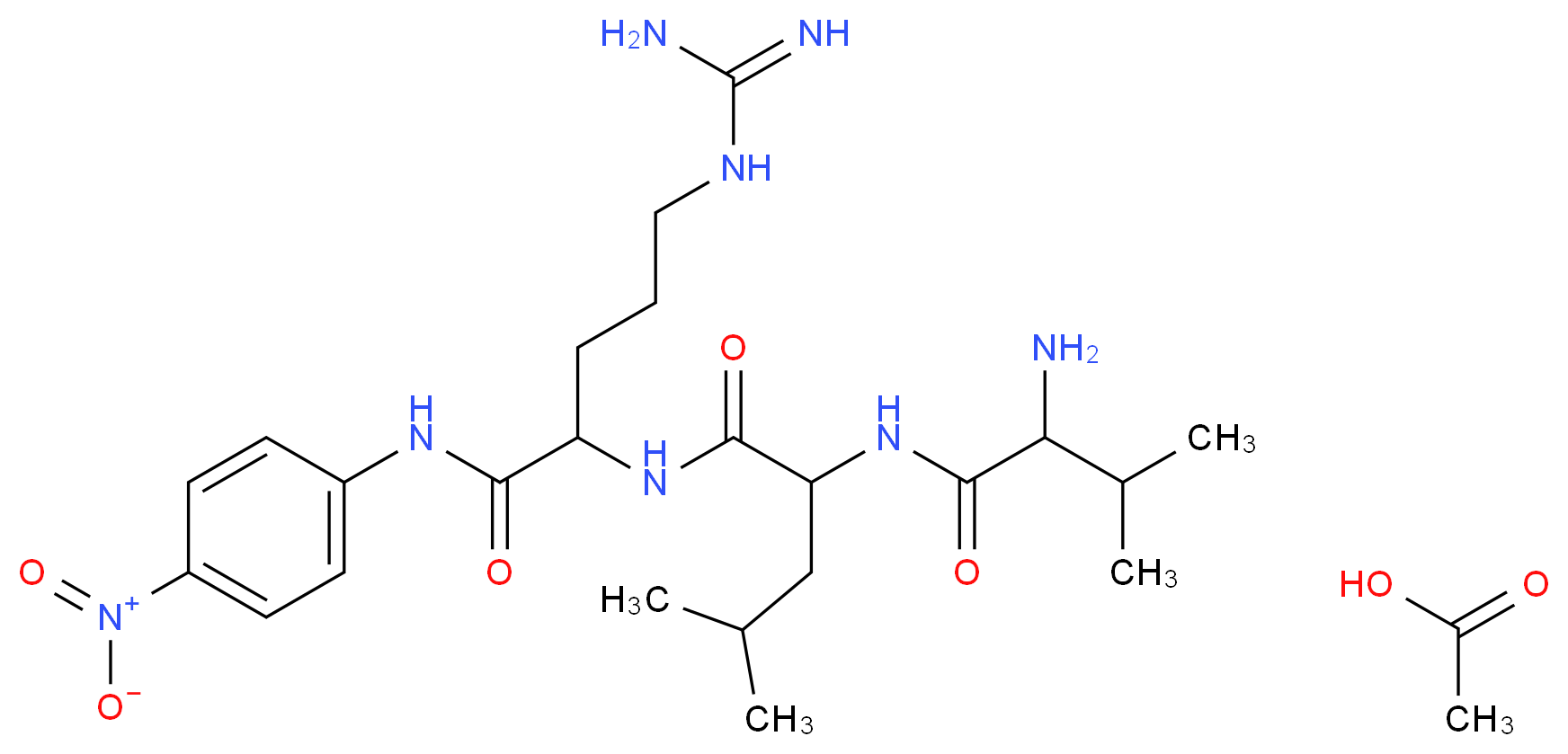 2-(2-amino-3-methylbutanamido)-N-{4-carbamimidamido-1-[(4-nitrophenyl)carbamoyl]butyl}-4-methylpentanamide; acetic acid_分子结构_CAS_117961-23-6