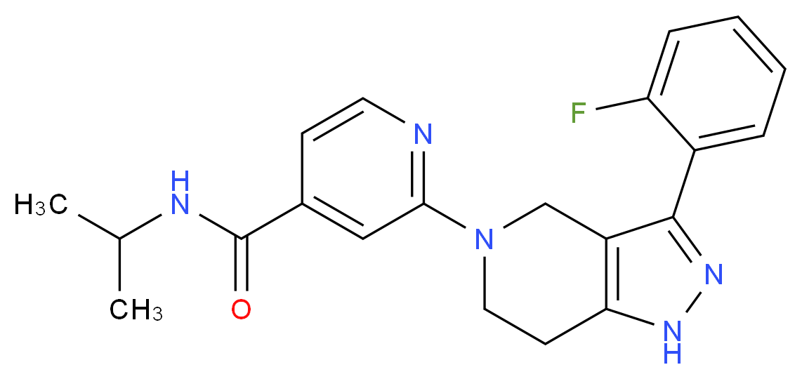 2-[3-(2-fluorophenyl)-1,4,6,7-tetrahydro-5H-pyrazolo[4,3-c]pyridin-5-yl]-N-isopropylisonicotinamide_分子结构_CAS_)