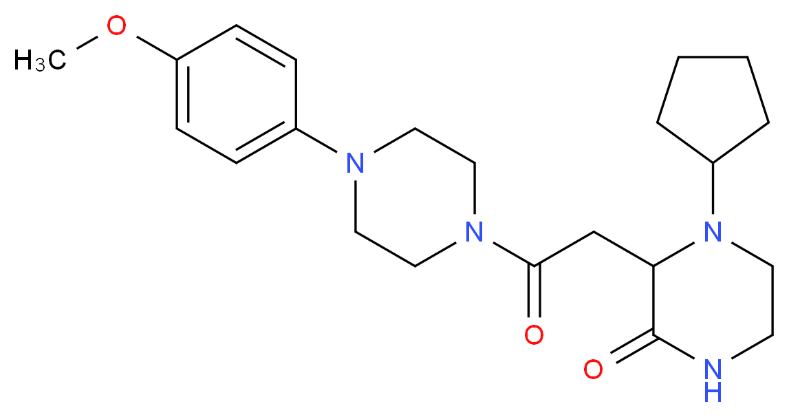 4-cyclopentyl-3-{2-[4-(4-methoxyphenyl)-1-piperazinyl]-2-oxoethyl}-2-piperazinone_分子结构_CAS_)