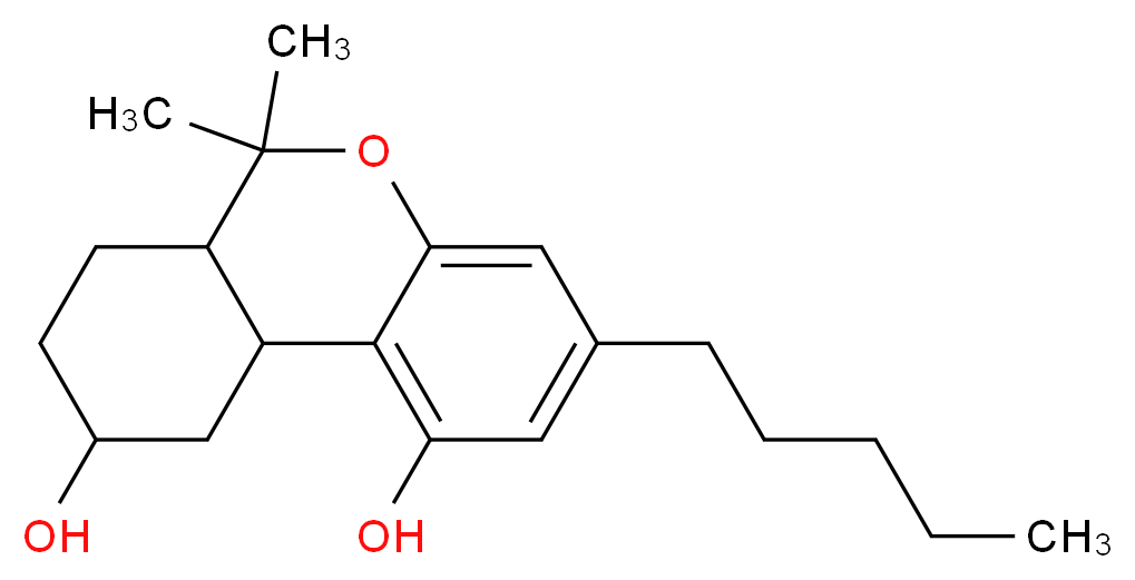 6,6-dimethyl-3-pentyl-6H,6aH,7H,8H,9H,10H,10aH-benzo[c]isochromene-1,9-diol_分子结构_CAS_52171-85-4