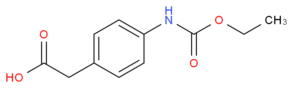 2-{4-[(ethoxycarbonyl)amino]phenyl}acetic acid_分子结构_CAS_91134-09-7