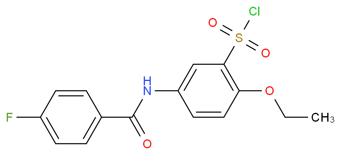 2-ethoxy-5-(4-fluorobenzamido)benzene-1-sulfonyl chloride_分子结构_CAS_680618-06-8