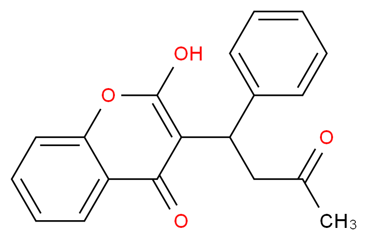 2-hydroxy-3-(3-oxo-1-phenylbutyl)-4H-chromen-4-one_分子结构_CAS_81-81-2