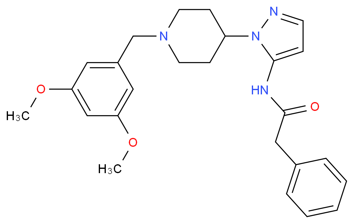 N-{1-[1-(3,5-dimethoxybenzyl)-4-piperidinyl]-1H-pyrazol-5-yl}-2-phenylacetamide_分子结构_CAS_)