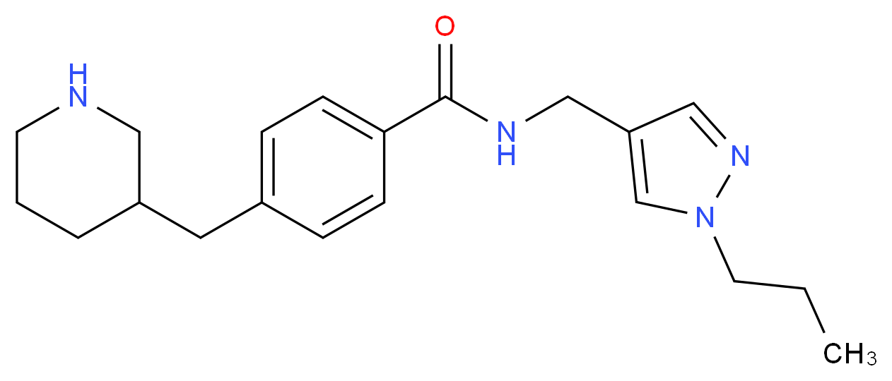 4-(3-piperidinylmethyl)-N-[(1-propyl-1H-pyrazol-4-yl)methyl]benzamide_分子结构_CAS_)