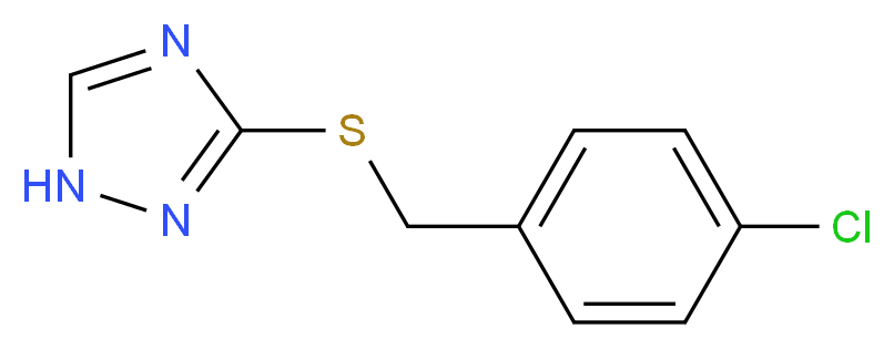 3-{[(4-chlorophenyl)methyl]sulfanyl}-1H-1,2,4-triazole_分子结构_CAS_134796-34-2