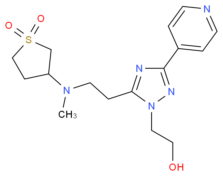 2-(5-{2-[(1,1-dioxidotetrahydro-3-thienyl)(methyl)amino]ethyl}-3-pyridin-4-yl-1H-1,2,4-triazol-1-yl)ethanol_分子结构_CAS_)