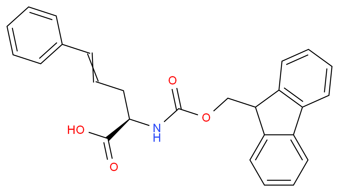 (2R)-2-{[(9H-fluoren-9-ylmethoxy)carbonyl]amino}-5-phenylpent-4-enoic acid_分子结构_CAS_215190-23-1