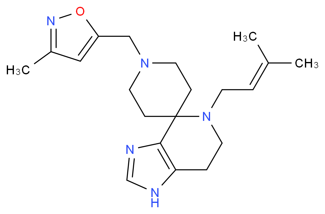 5-(3-methylbut-2-en-1-yl)-1'-[(3-methylisoxazol-5-yl)methyl]-1,5,6,7-tetrahydrospiro[imidazo[4,5-c]pyridine-4,4'-piperidine]_分子结构_CAS_)