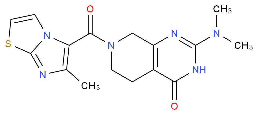 2-(dimethylamino)-7-[(6-methylimidazo[2,1-b][1,3]thiazol-5-yl)carbonyl]-5,6,7,8-tetrahydropyrido[3,4-d]pyrimidin-4(3H)-one_分子结构_CAS_)