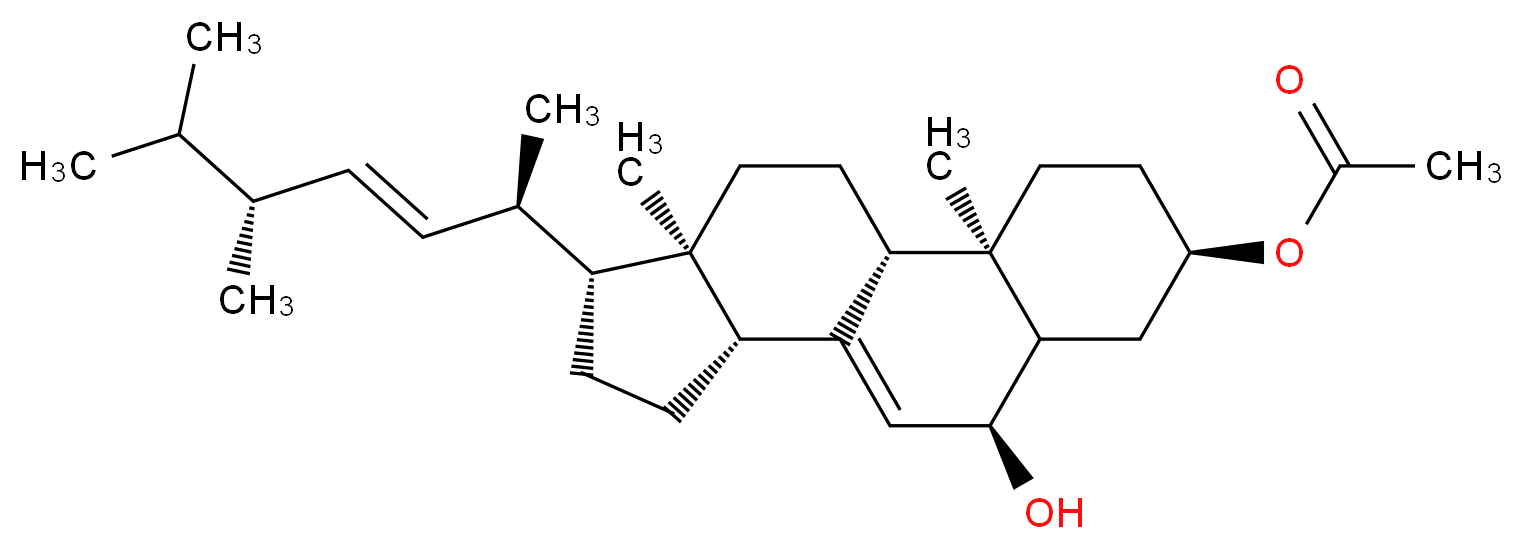 3β-Acetoxyergosta-7,22-dien-5α-ol_分子结构_CAS_60045-90-1)