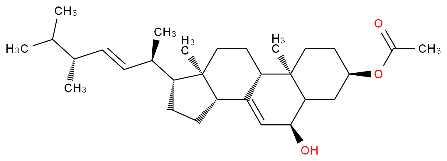 (1R,2R,5R,8S,11R,14R,15R)-14-[(2R,3E,5R)-5,6-dimethylhept-3-en-2-yl]-8-hydroxy-2,15-dimethyltetracyclo[8.7.0.0<sup>2</sup>,<sup>7</sup>.0<sup>1</sup><sup>1</sup>,<sup>1</sup><sup>5</sup>]heptadec-9-en-5-yl acetate_分子结构_CAS_60045-90-1