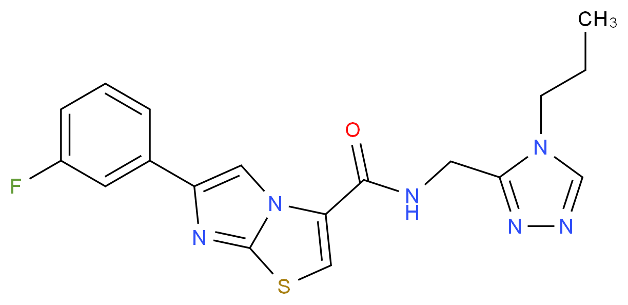 6-(3-fluorophenyl)-N-[(4-propyl-4H-1,2,4-triazol-3-yl)methyl]imidazo[2,1-b][1,3]thiazole-3-carboxamide_分子结构_CAS_)