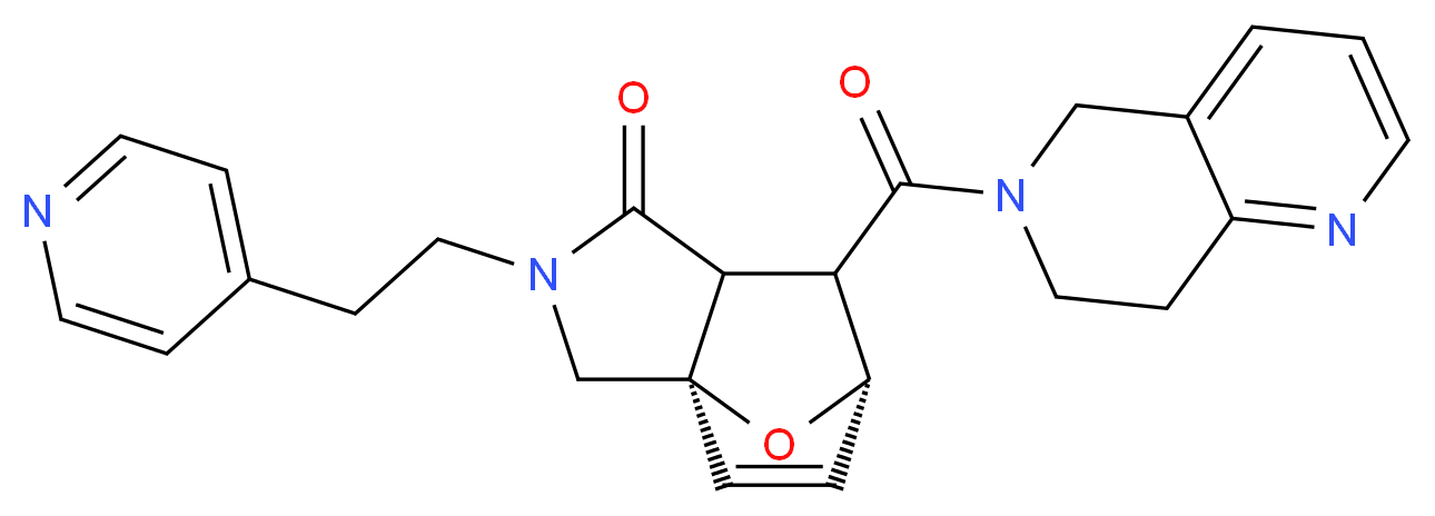 (3aR*,6S*)-7-(7,8-dihydro-1,6-naphthyridin-6(5H)-ylcarbonyl)-2-(2-pyridin-4-ylethyl)-2,3,7,7a-tetrahydro-3a,6-epoxyisoindol-1(6H)-one_分子结构_CAS_)