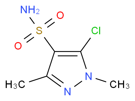 5-chloro-1,3-dimethyl-1H-pyrazole-4-sulfonamide_分子结构_CAS_88398-46-3