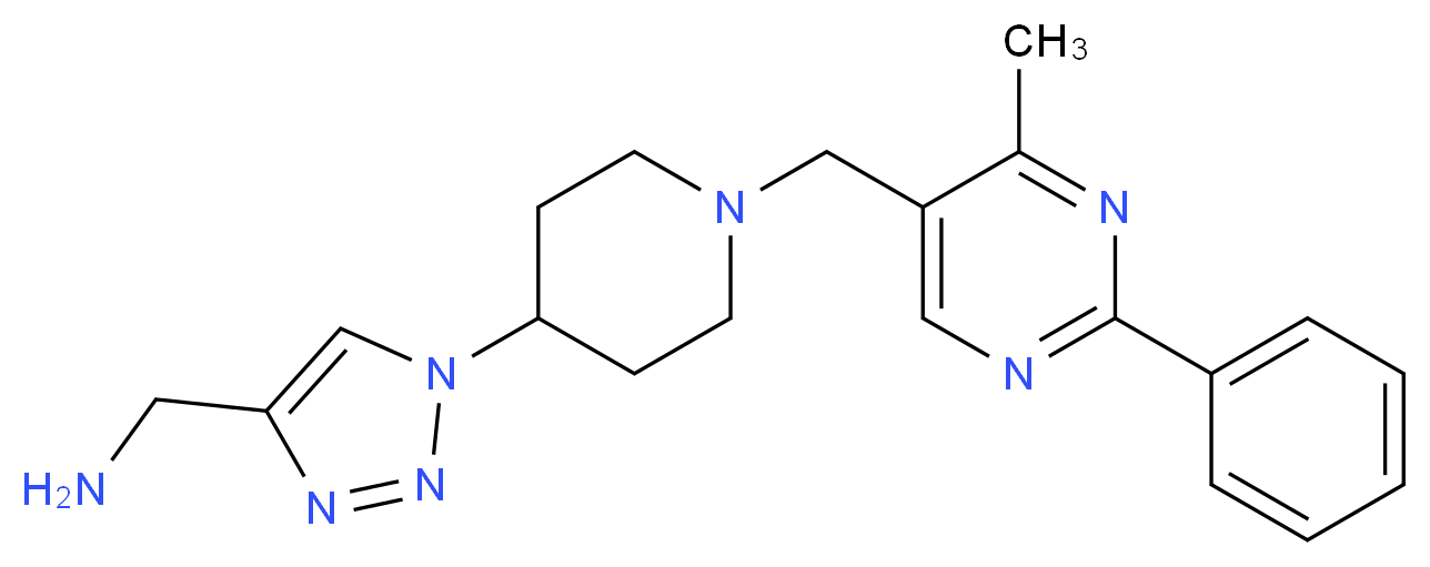 1-(1-{1-[(4-methyl-2-phenylpyrimidin-5-yl)methyl]piperidin-4-yl}-1H-1,2,3-triazol-4-yl)methanamine_分子结构_CAS_)