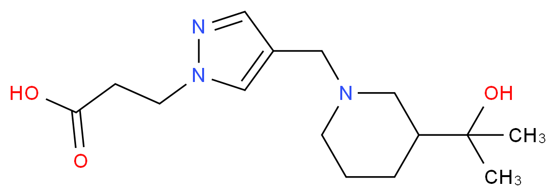 3-(4-{[3-(1-hydroxy-1-methylethyl)piperidin-1-yl]methyl}-1H-pyrazol-1-yl)propanoic acid_分子结构_CAS_)