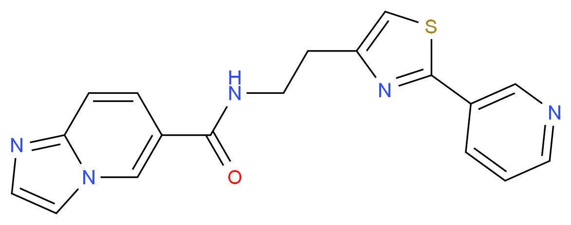 N-[2-(2-pyridin-3-yl-1,3-thiazol-4-yl)ethyl]imidazo[1,2-a]pyridine-6-carboxamide_分子结构_CAS_)