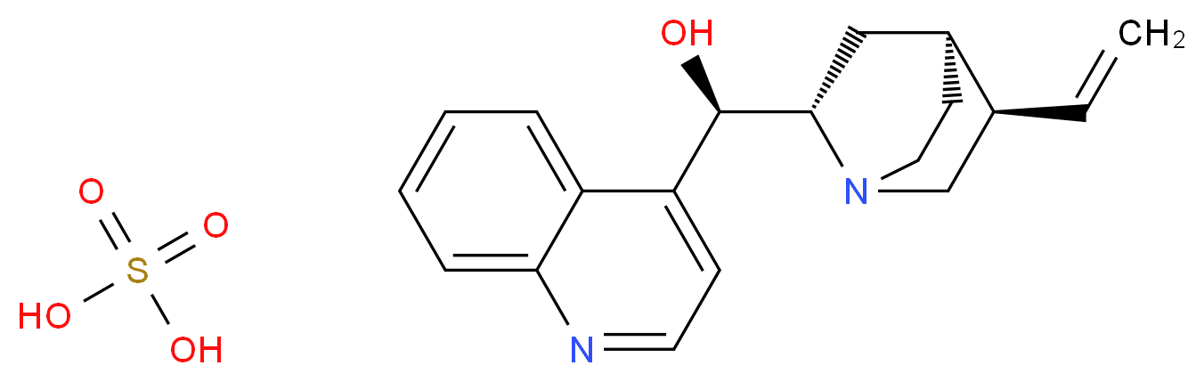 (R)-[(2S,4S,5R)-5-ethenyl-1-azabicyclo[2.2.2]octan-2-yl](quinolin-4-yl)methanol; sulfuric acid_分子结构_CAS_524-61-8
