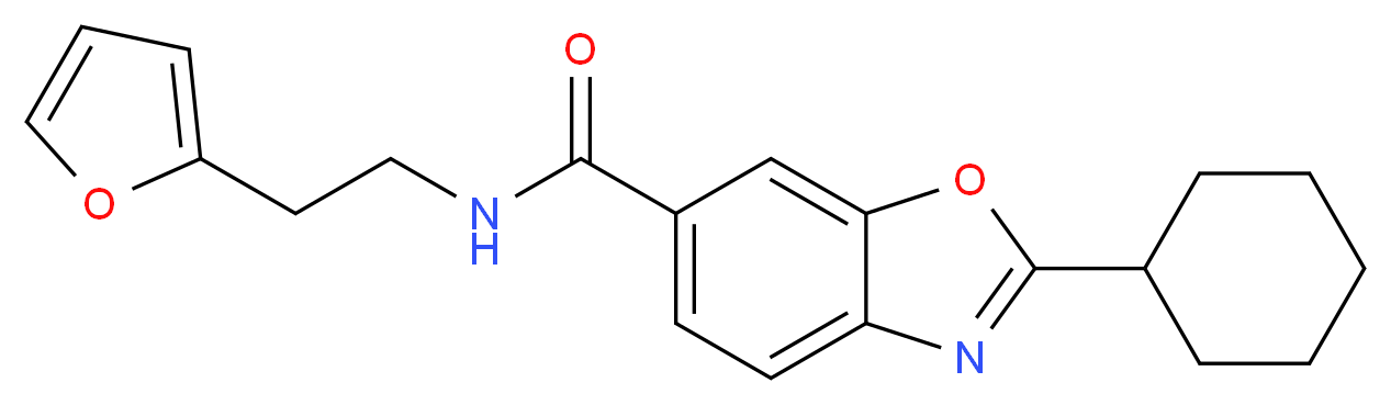 2-cyclohexyl-N-[2-(2-furyl)ethyl]-1,3-benzoxazole-6-carboxamide_分子结构_CAS_)
