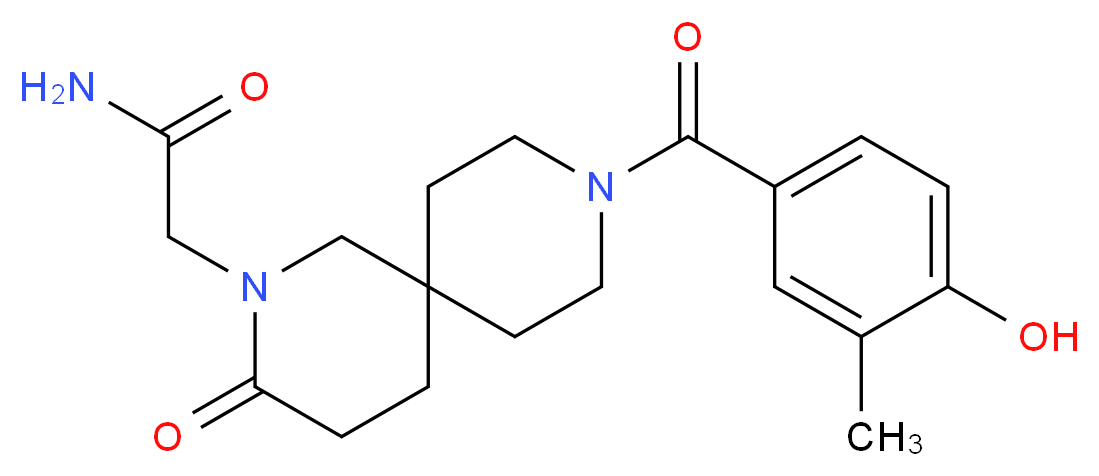 2-[9-(4-hydroxy-3-methylbenzoyl)-3-oxo-2,9-diazaspiro[5.5]undec-2-yl]acetamide_分子结构_CAS_)