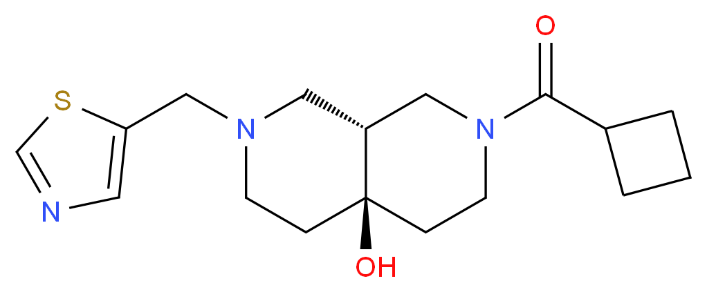 (4aR*,8aR*)-2-(cyclobutylcarbonyl)-7-(1,3-thiazol-5-ylmethyl)octahydro-2,7-naphthyridin-4a(2H)-ol_分子结构_CAS_)