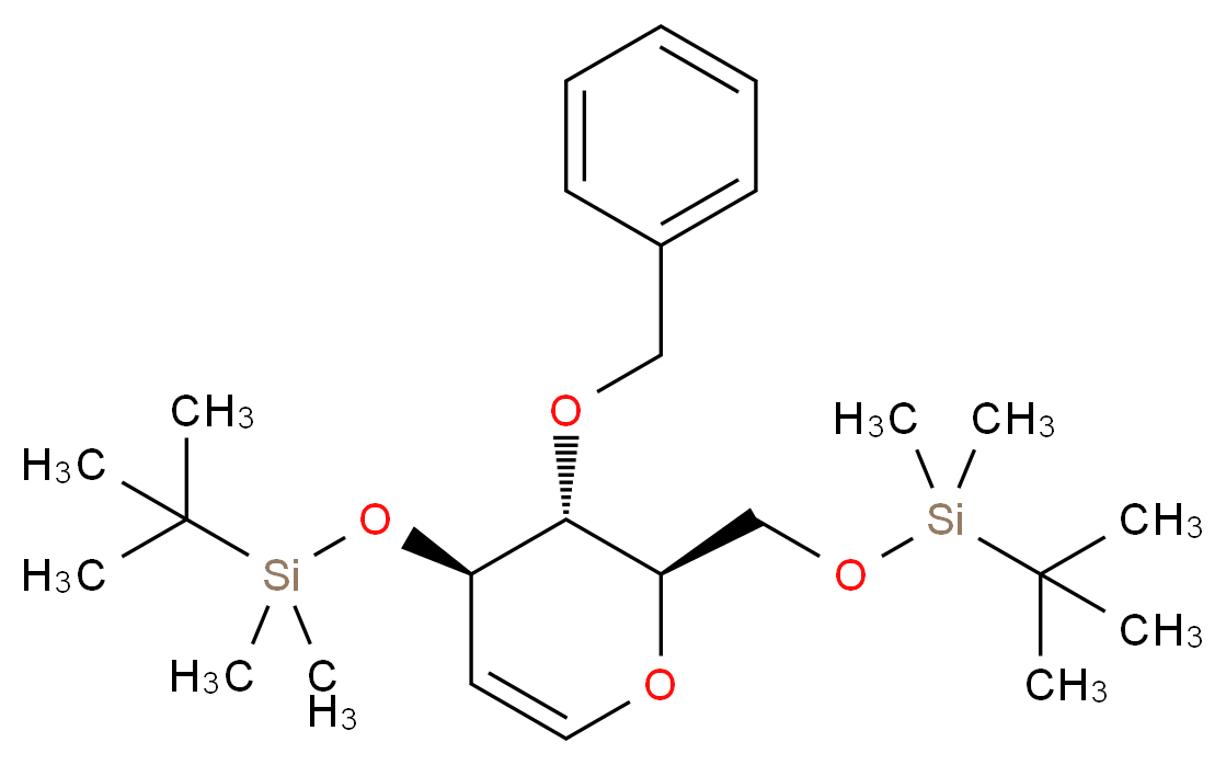 {[(2R,3R,4R)-3-(benzyloxy)-2-{[(tert-butyldimethylsilyl)oxy]methyl}-3,4-dihydro-2H-pyran-4-yl]oxy}(tert-butyl)dimethylsilane_分子结构_CAS_111830-58-1